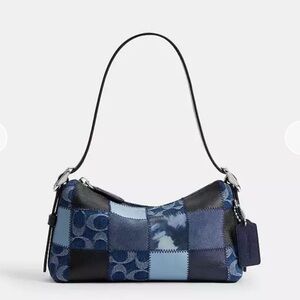 NWT Coachtopia small Slouchy Shoulder Bag in Denim Sig Multi